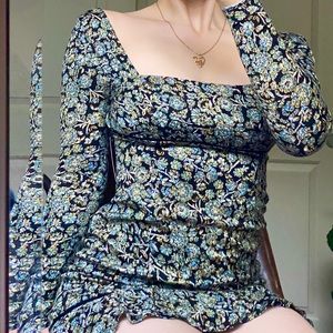 FREE PEOPLE NWT Mini LongSleeve Boheme Dress Black